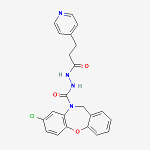 molecular formula C22H19ClN4O3 B1205674 3-Chloro-N'-(3-pyridin-4-ylpropanoyl)-6H-benzo[b][1,4]benzoxazepine-5-carbohydrazide 