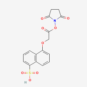 molecular formula C16H13NO8S B1205687 5-Sulfo-1-naphthoxyacetic acid N-hydroxysuccinimide ester CAS No. 88924-72-5