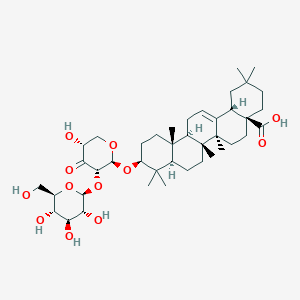 molecular formula C41H64O12 B1205699 (4aS,6aR,6aS,6bR,8aR,10S,12aR,14bS)-10-[(2S,3S,5R)-5-羟基-4-氧代-3-[(2S,3R,4S,5S,6R)-3,4,5-三羟基-6-(羟甲基)氧杂-2-基]氧氧杂-2-基]氧基-2,2,6a,6b,9,9,12a-七甲基-1,3,4,5,6,6a,7,8,8a,10,11,12,13,14b-十四氢茚满-4a-羧酸 CAS No. 117585-05-4
