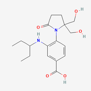 molecular formula C18H26N2O5 B1205710 1-[4-Carboxy-2-(3-pentylamino)phenyl]-5,5'-DI(hydroxymethyl)pyrrolidin-2-one 