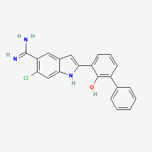 molecular formula C21H16ClN3O B1205712 6-Chloro-2-(2-Hydroxybiphenyl-3-yl)-1H-Indole-5-Carboxamidine 