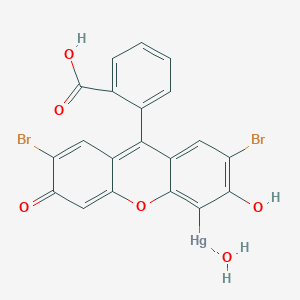 molecular formula C20H11Br2HgO6 B1205724 [2,7-dibromo-9-(2-carboxyphenyl)-6-hydroxy-3-oxo-3H-xanthen-5-yl](hydroxy)mercury 
