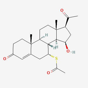 molecular formula C23H32O4S B1205730 15beta-Hydroxy-7alpha-mercapto-pregn-4-ene-3,20-dione 7-acetate CAS No. 7255-85-8