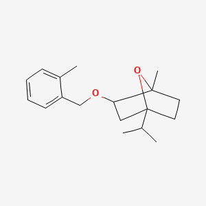 molecular formula C18H26O2 B1205735 7-氧杂双环[2.2.1]庚烷，1-甲基-4-(1-甲基乙基)-2-[(2-甲苯基)甲氧基]-, (1R,2S,4S)-rel- CAS No. 99827-45-9