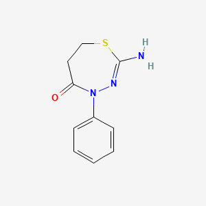 molecular formula C10H11N3OS B1205739 1,3,4-Thiadiazepin-5(4H)-one, 2-amino-6,7-dihydro-4-phenyl- CAS No. 54051-06-8