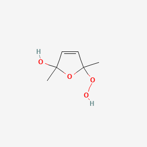 molecular formula C6H10O4 B1205746 2-Furanol, 2,5-dihydro-5-hydroperoxy-2,5-dimethyl- CAS No. 16642-32-3