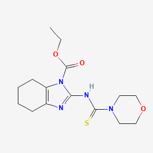 molecular formula C15H22N4O3S B12057857 ethyl 2-[(4-morpholinylcarbothioyl)amino]-4,5,6,7-tetrahydro-1H-benzimidazole-1-carboxylate 