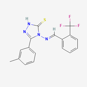 molecular formula C17H13F3N4S B12057887 3-(m-Tolyl)-4-((2-(trifluoromethyl)benzylidene)amino)-1H-1,2,4-triazole-5(4H)-thione CAS No. 478255-82-2