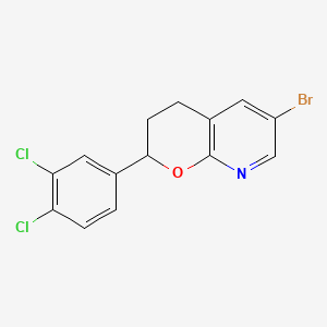 B1205790 6-bromo-2-(3,4-dichlorophenyl)-3,4-dihydro-2H-pyrano[2,3-b]pyridine CAS No. 102830-64-8