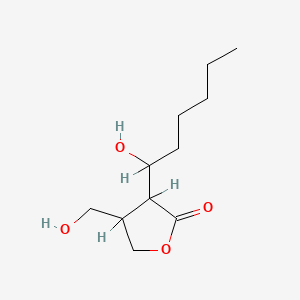 B1205795 2(3H)-Furanone, dihydro-3-(1-hydroxyhexyl)-4-(hydroxymethyl)- CAS No. 109075-62-9