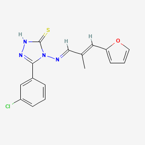 3-(3-Chlorophenyl)-4-((3-(furan-2-yl)-2-methylallylidene)amino)-1H-1,2,4-triazole-5(4H)-thione