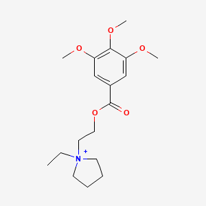 molecular formula C18H28NO5+ B1205882 Troxypyrrolidinium CAS No. 24468-02-8