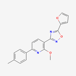 molecular formula C19H15N3O3 B1205893 5-(2-Furanyl)-3-[2-methoxy-6-(4-methylphenyl)-3-pyridinyl]-1,2,4-oxadiazole 