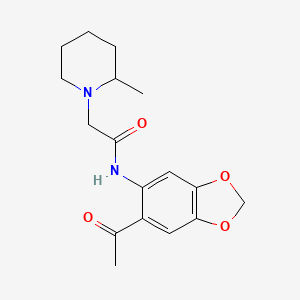 molecular formula C17H22N2O4 B1205894 N-(6-乙酰基-1,3-苯并二氧杂环-5-基)-2-(2-甲基-1-哌啶基)乙酰胺 