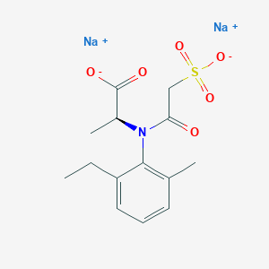 disodium;(2S)-2-(2-ethyl-6-methyl-N-(2-sulfonatoacetyl)anilino)propanoate