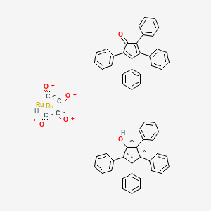 molecular formula C62H42O6Ru2 B12059074 1-Hydroxytetraphenyl-cyclopentadienyl(tetraphenyl-2,4-cyclopentadien-1-one)-mu-hydrotetracarbonyldiruthenium(II) 