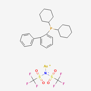 bis(trifluoromethylsulfonyl)azanide;dicyclohexyl-(2-phenylphenyl)phosphane;gold(1+)