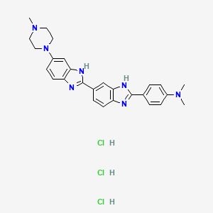 molecular formula C27H32Cl3N7 B12059132 N,N-dimethyl-4-[6-[6-(4-methylpiperazin-1-yl)-1H-benzimidazol-2-yl]-1H-benzimidazol-2-yl]aniline;trihydrochloride 