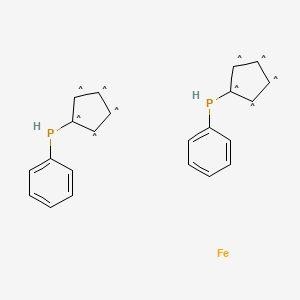 molecular formula C22H20FeP2 B12059221 1,1'-Bis(phenylphosphino)ferrocene, 97% 