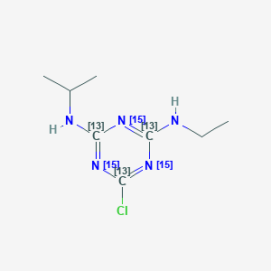 molecular formula C8H14ClN5 B12059230 Atrazine-13C3,15N3 