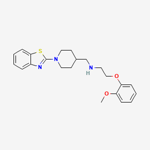 molecular formula C22H27N3O2S B1205935 N-[[1-(1,3-benzothiazol-2-yl)piperidin-4-yl]methyl]-2-(2-methoxyphenoxy)ethanamine 