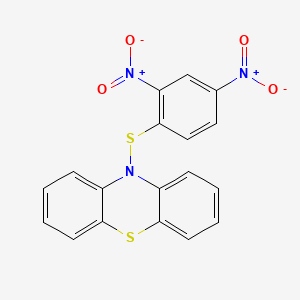 molecular formula C18H11N3O4S2 B1205943 10H-Phenothiazine, 10-((2,4-dinitrophenyl)thio)- CAS No. 54199-19-8