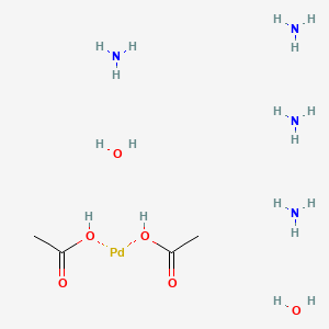 molecular formula C4H24N4O6Pd B12059535 Acetic acid;azane;palladium;dihydrate 