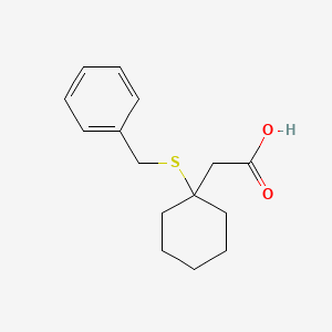 molecular formula C15H20O2S B1205958 beta-(S-Benzylmercapto)-beta,beta-cyclopentamethylenepropionic acid CAS No. 55154-80-8