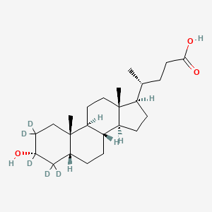 molecular formula C24H40O3 B12059727 (4R)-4-[(3R,5R,8R,9S,10S,13R,14S,17R)-2,2,3,4,4-pentadeuterio-3-hydroxy-10,13-dimethyl-1,5,6,7,8,9,11,12,14,15,16,17-dodecahydrocyclopenta[a]phenanthren-17-yl]pentanoic acid 