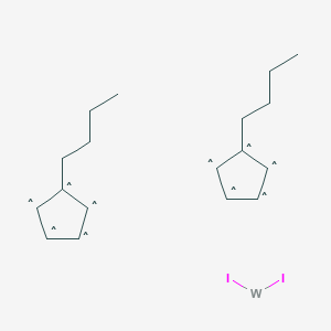 molecular formula C18H26I2W B12059733 Bis(butylcyclopentadienyl)tungsten diiodide 