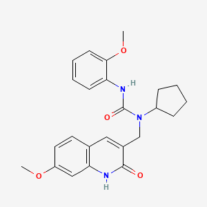 molecular formula C24H27N3O4 B1205986 1-环戊基-1-[(7-甲氧基-2-氧代-1H-喹啉-3-基)甲基]-3-(2-甲氧基苯基)脲 