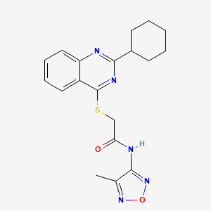 molecular formula C19H21N5O2S B1205987 2-(2-环己基-喹唑啉-4-基硫代)-N-(4-甲基-呋喃-3-基)-乙酰胺 