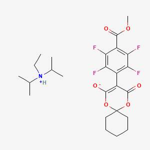 N-Ethyl-N-isopropylpropan-2-aminium 4-oxo-3-(2,3,5,6-tetrafluoro-4-(methoxycarbonyl)phenyl)-1,5-dioxaspiro[5.5]undec-2-en-2-olate