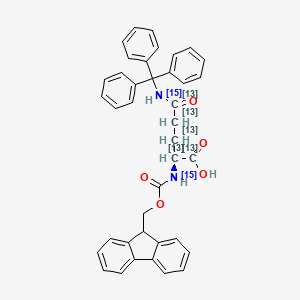 (2S)-2-(9H-fluoren-9-ylmethoxycarbonyl(15N)amino)-5-oxo-5-(trityl(15N)amino)(1,2,3,4,5-13C5)pentanoic acid