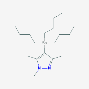 molecular formula C18H36N2Sn B12060127 1,3,5-Trimethyl-4-(tributylstannyl)-1H-pyrazole CAS No. 387353-98-2