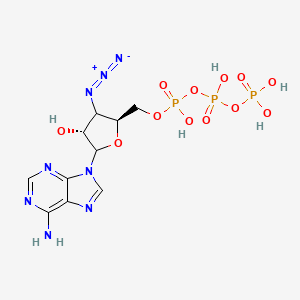 B1206013 [[(2S,4R)-5-(6-aminopurin-9-yl)-3-azido-4-hydroxyoxolan-2-yl]methoxy-hydroxyphosphoryl] phosphono hydrogen phosphate CAS No. 92117-27-6