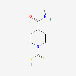 molecular formula C7H12N2OS2 B1206016 4-Carboxamidopiperidine-N-dithiocarboxylate CAS No. 95480-31-2