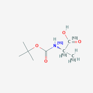 molecular formula C8H15NO4 B12060171 (tert-Butoxycarbonyl)-L-alanine-13C3-15N 