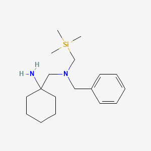 molecular formula C18H32N2Si B12060227 1-((Benzyl((trimethylsilyl)methyl)amino)methyl)cyclohexanamine 