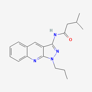 molecular formula C18H22N4O B1206030 3-methyl-N-(1-propyl-3-pyrazolo[3,4-b]quinolinyl)butanamide 