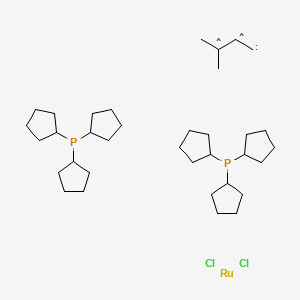 molecular formula C35H62Cl2P2Ru B12060434 Dichloro(3-methyl-2-butenylidene)bis(tricyclopentylphosphine)ruthenium(II) 