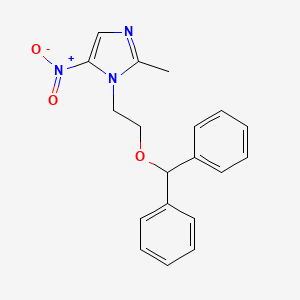 molecular formula C19H19N3O3 B1206044 Diarylmethoxyethylmethylnitroimidazole (DAMNI) 1 