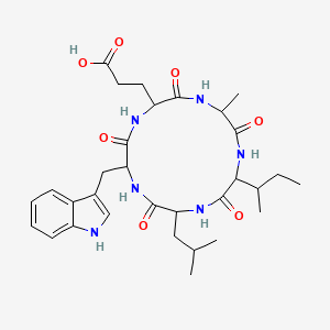 molecular formula C31H44N6O7 B12060448 cyclo[DL-Ala-DL-xiIle-DL-Leu-DL-Trp-DL-Glu] 