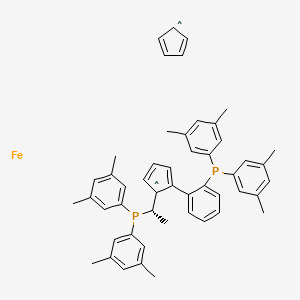 molecular formula C50H52FeP2 B12060600 (S)-1-{(S)-2-[2-[Di(3,5-xylyl)phosphino]phenyl]ferrocenyl}ethyldi(3,5-xylyl)phos 