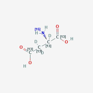 molecular formula C4H7NO4 B12060627 (2S)-2-(15N)azanyl-2,3,3-trideuterio(1,2,3,4-13C4)butanedioic acid 