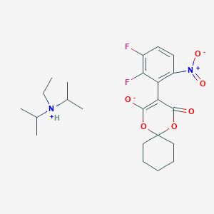 N-Ethyl-N-isopropylpropan-2-aminium 3-(2,3-difluoro-4-nitrophenyl)-4-oxo-1,5-dioxaspiro[5.5]undec-2-en-2-olate