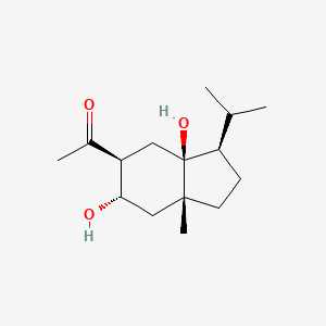 molecular formula C15H26O3 B12060776 1-[(3R,3aS,5S,6S,7aR)-3a,6-dihydroxy-7a-methyl-3-propan-2-yl-2,3,4,5,6,7-hexahydro-1H-inden-5-yl]ethanone 