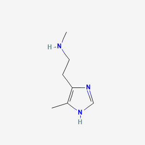 molecular formula C7H13N3 B1206097 1H-Imidazole-4-ethanamine, N,5-dimethyl- CAS No. 53966-46-4