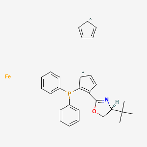 molecular formula C29H30FeNOP B12060993 (S)-4-tert-Butyl-2-[(SP)-2-(diphenylphosphino)ferrocenyl]-2-oxazoline, >=97% 