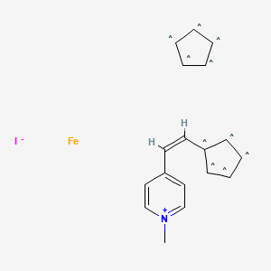 molecular formula C18H18FeIN B12061231 trans-4-[2-(1-Ferrocenyl)vinyl]-1-methylpyridinium iodide, 97% 